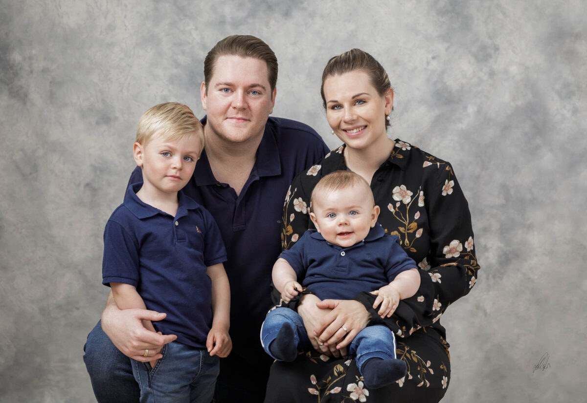 familiefoto i sort-hvid